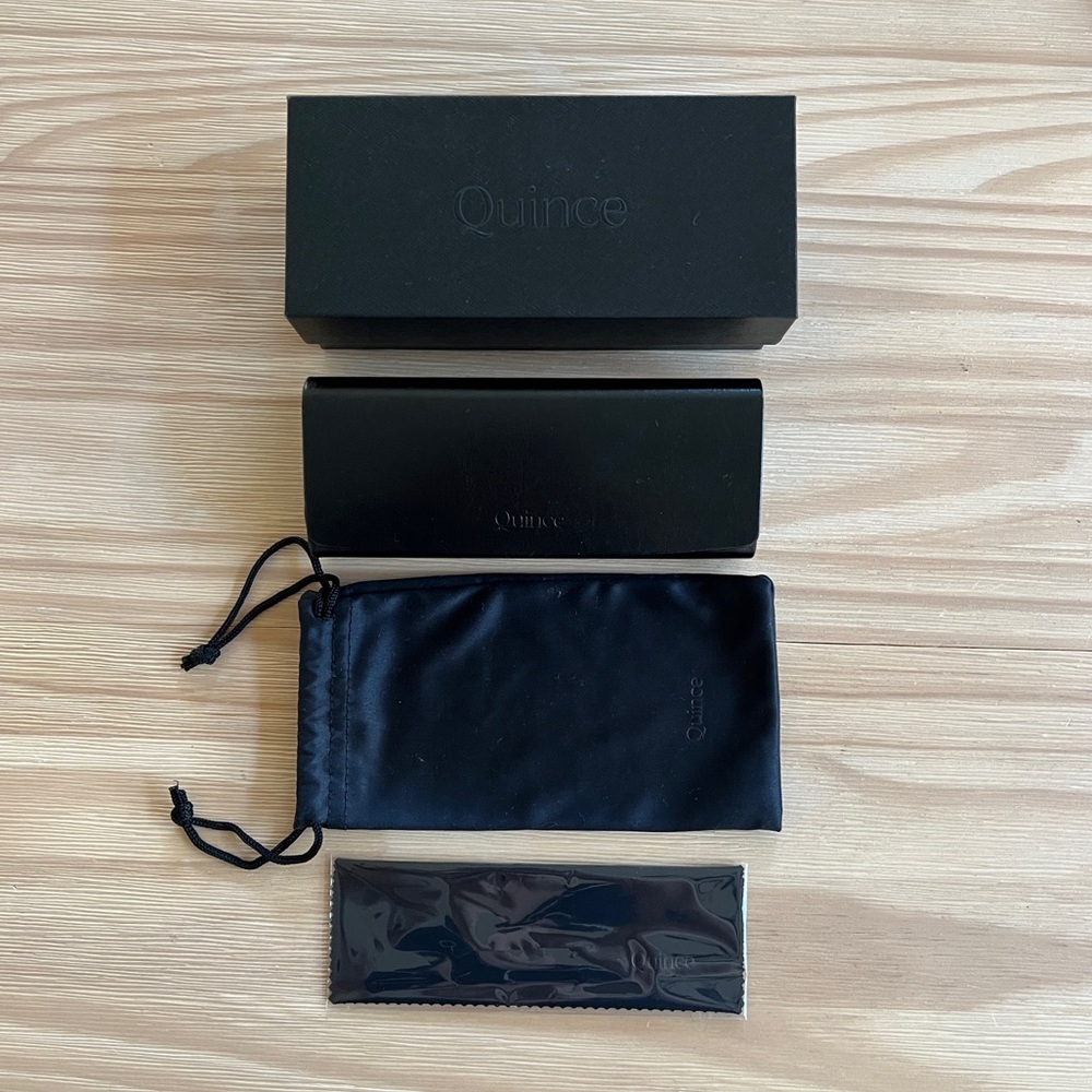Quince Black Sunglasses Case Accessory Set NWOT